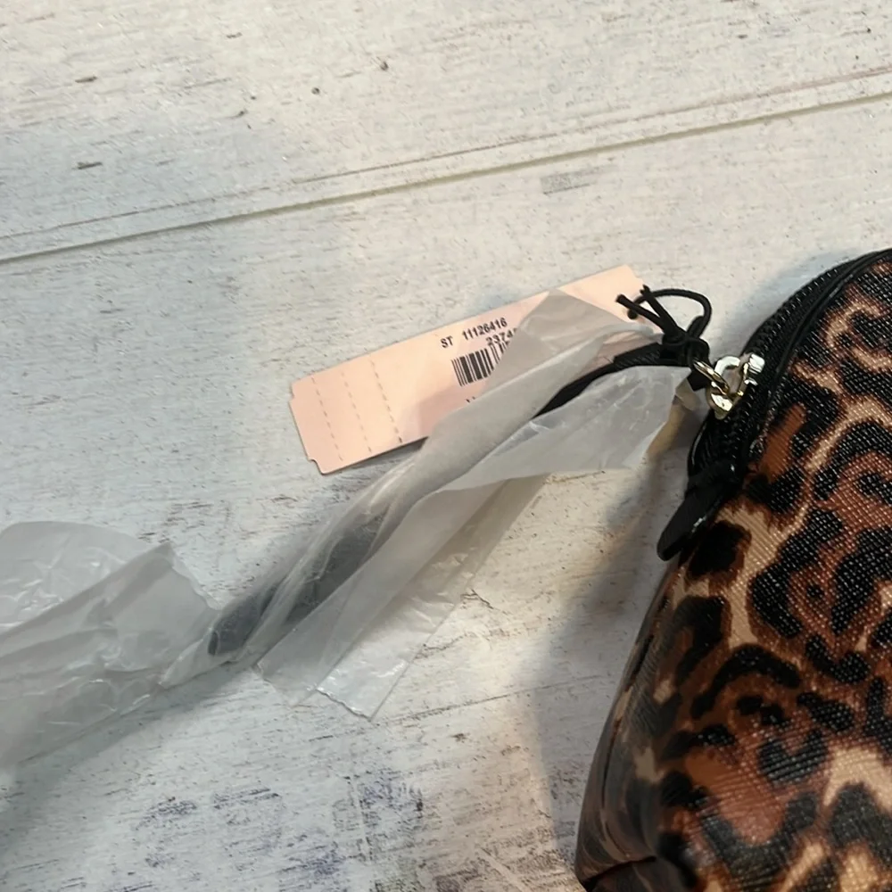 Victoria's Secret Leopard Print and Pink Cosmetic Bag